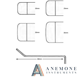 Obwegeser Soft Tissue Retractor Curved Up Hollow Handle
